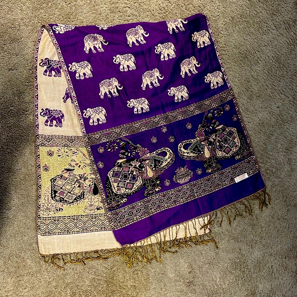 Pashmina purple & gold